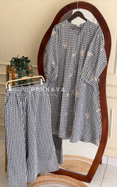 Check Embroidered Co-ord Set 4696