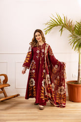 Floral Panel Cotton Suit - Pehnava Lawns