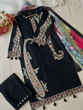 Cotton Straight Kurta-Black - Pehnava Lawns