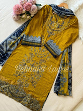 Yellow Cotton Embroidered Suit-584