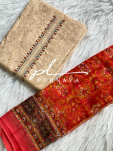 Peach embroidered casual suit -7773(BS)