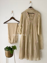 Pleated V-Neck Embroidered Ensemble 6558