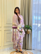 Floral Print Lawn Suit with Printed Dupatta-Chiffon/Cotton