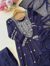 Heavy Handworked chinnon Anarkali Suit-vine