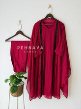 Magenta hand worked Three Piece Suit