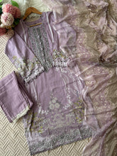 Lavender Embroidery Detailed Floral Suit