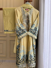 Yellow Embellished Floral Suit