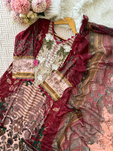 Maroon Embroidered Floral Salwar-1099