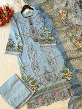 Floral Embroidered Cotton Suit -4105