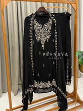 Premium Chinnon Handworked Semi Stitched Suit