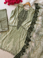 Green Printed Pakistani Suit