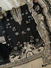 Premium Black and White Muslin Suit-285