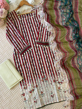 Pure cotton suit with embroidered top and dupatta