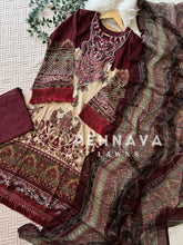 Modern Red Cotton Suit-1287c