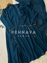 Panel cut full flaired anarkali -Blue - Pehnava Lawns