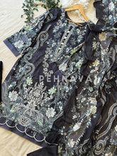 Floral neckline suit with dupatta - Pehnava Lawns