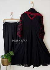 Floral Embroidered Three Piece Ensemble-1568