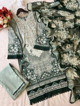 Green Neckline Embroidered Pak-Suit