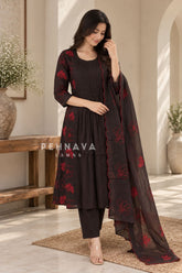 Pintuck Floral Embroidered Ensemble 13014
