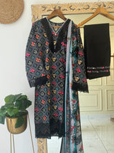 Cotton printed casual suit-black and white 1844