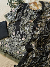 Floral neckline suit with dupatta