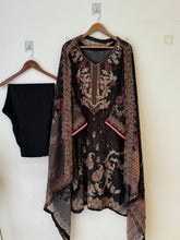 Black Flowy Crepe Suit-1992