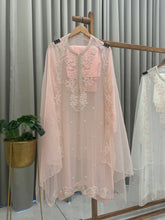 Premium Chiffon handwork suit with bottom and organza hand worked dupatta-2246