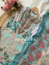 Pakistani printed cotton suit with embroidered patches -9088