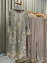 Heavily Embroidered Organza Suit-5