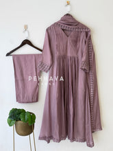 Pleated Lace Work Three Piece Suit-13513