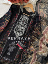 Black Floral Pakistani Suit - Pehnava Lawns