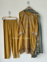 Rayon Embroidered Suit-Yellow 3639