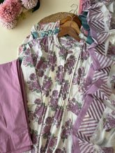 Pure cotton floral pleated Anarakali suit