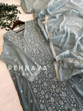 Chanderi chikankari suit - Pehnava Lawns