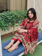 New Red Pakistani Cotton Suit 1368