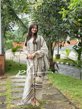 Cotton fully embroidered suit-3536