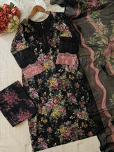 New Black Floral Printed Suit