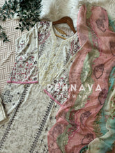 White Suit featuring Embroidery Patches-1296