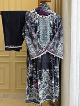 Purple Embellished Floral Suit