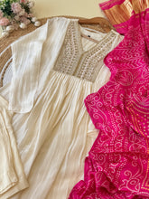 Pure organza pleated anarkali with modal dupatta -4203