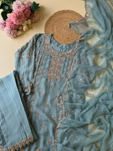 Pure Heavy Handworked Organza Suit-9654