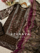 New Cotton Embroidered Suit with Chiffon/Cotton Dupatta-3374