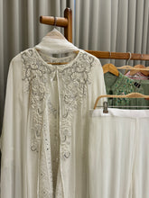 Premium Chiffon handworked jacket style suit-white 10512