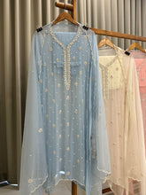 Premium Chiffon handwork suit with bottom and organza dupatta-903