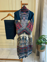 Blue Cotton Embroidered Floral Suit-2