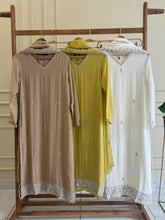 Viscous organza handworked suit-with color options (light)