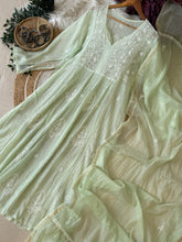 Authentic chikankaari embroidered suit-Green