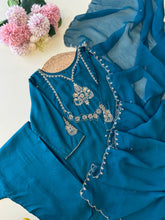 Premium Teal Kurti With Gold Embroidery