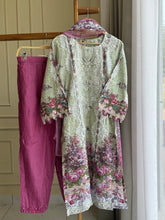 Casual wear suit with embroidered chiffon dupatta-4