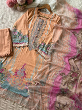 Orange Embroidery Detailed Floral Suit